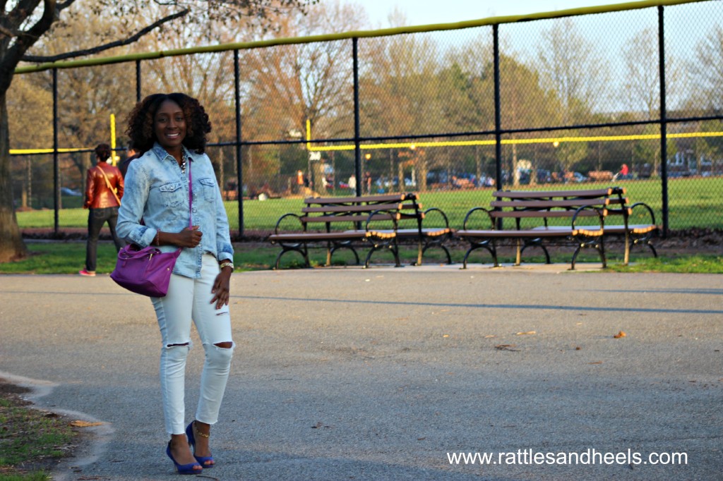 chambray and distressed jeans