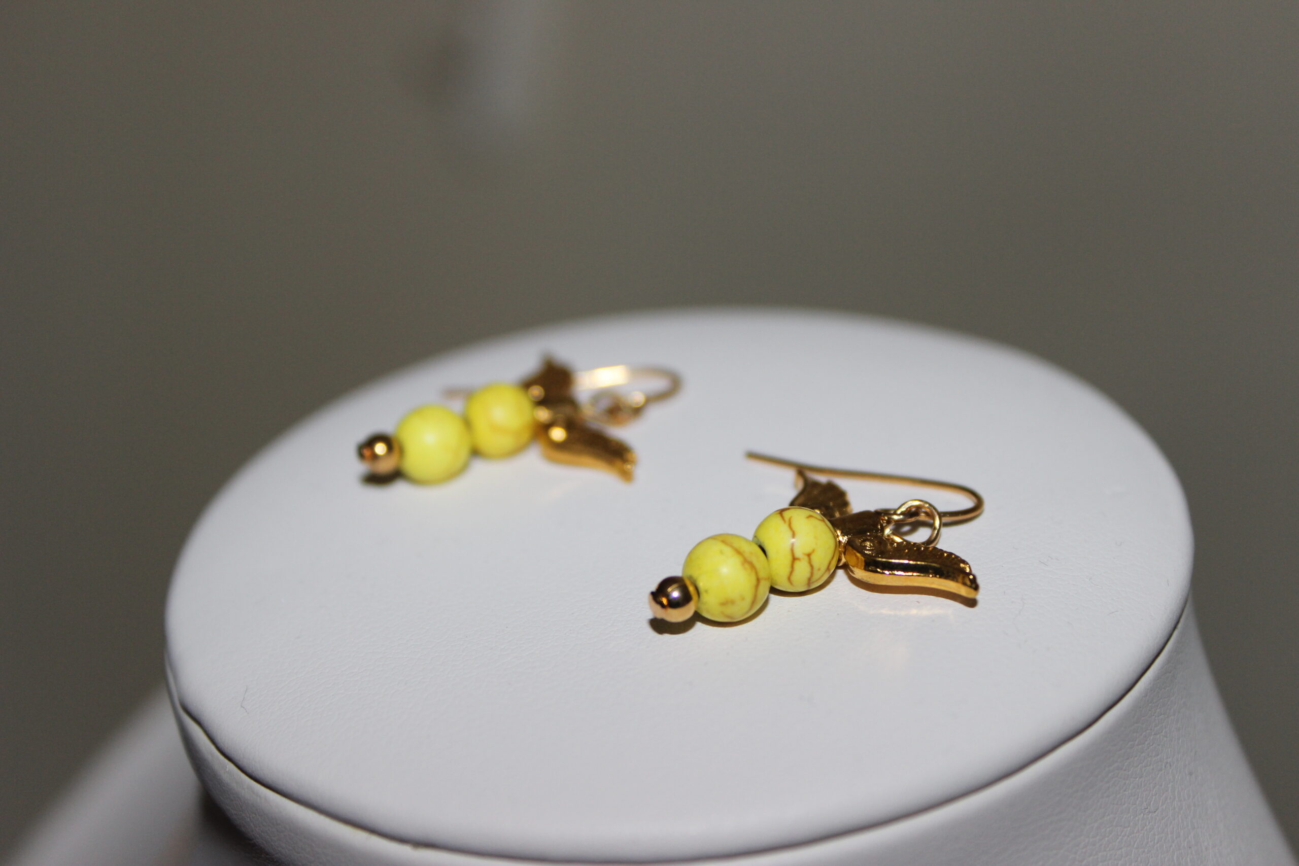 Angel Wings Yellow Drop Earrings