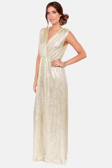gold holiday gown