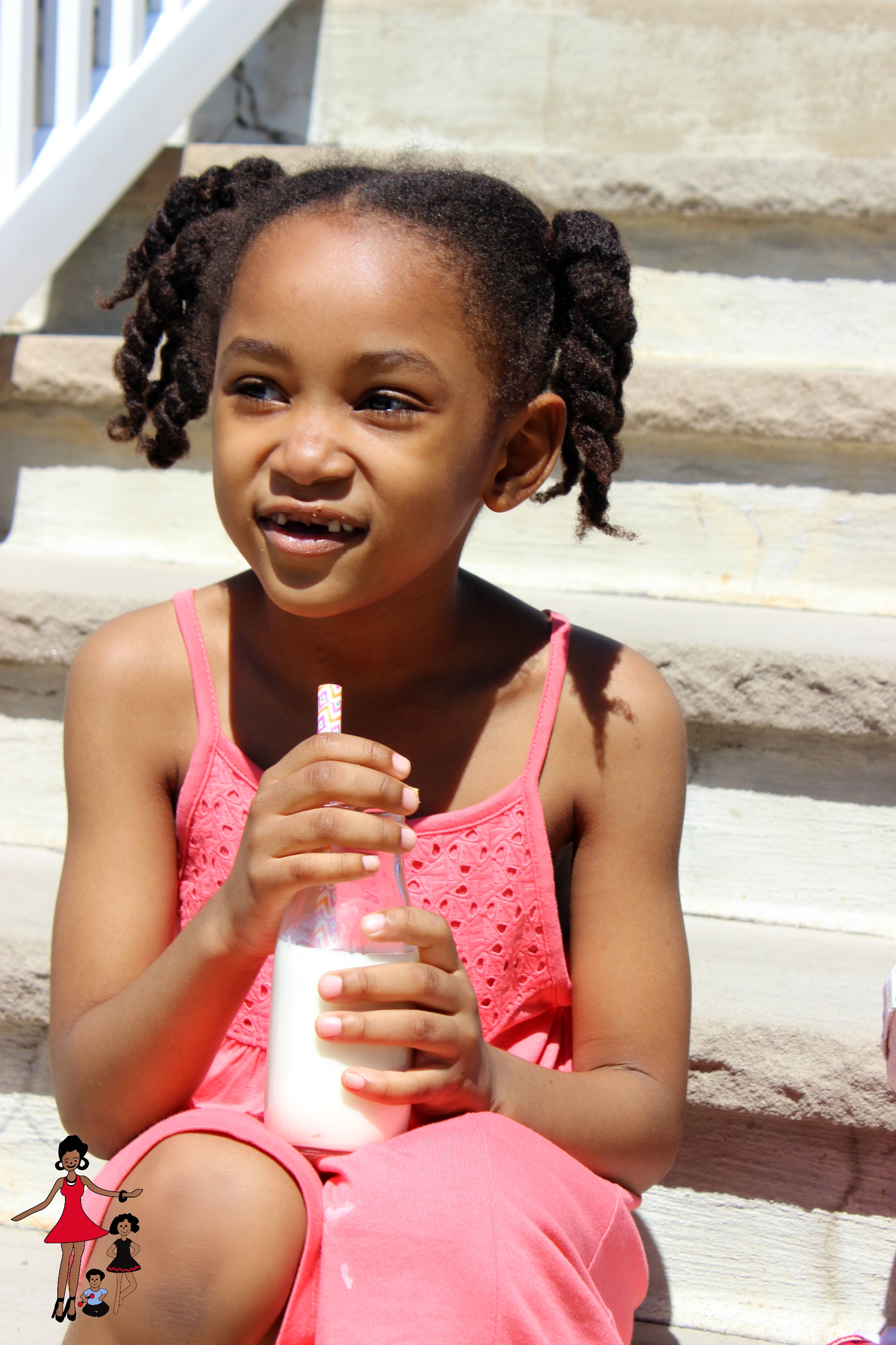 enjoying milk in the summer