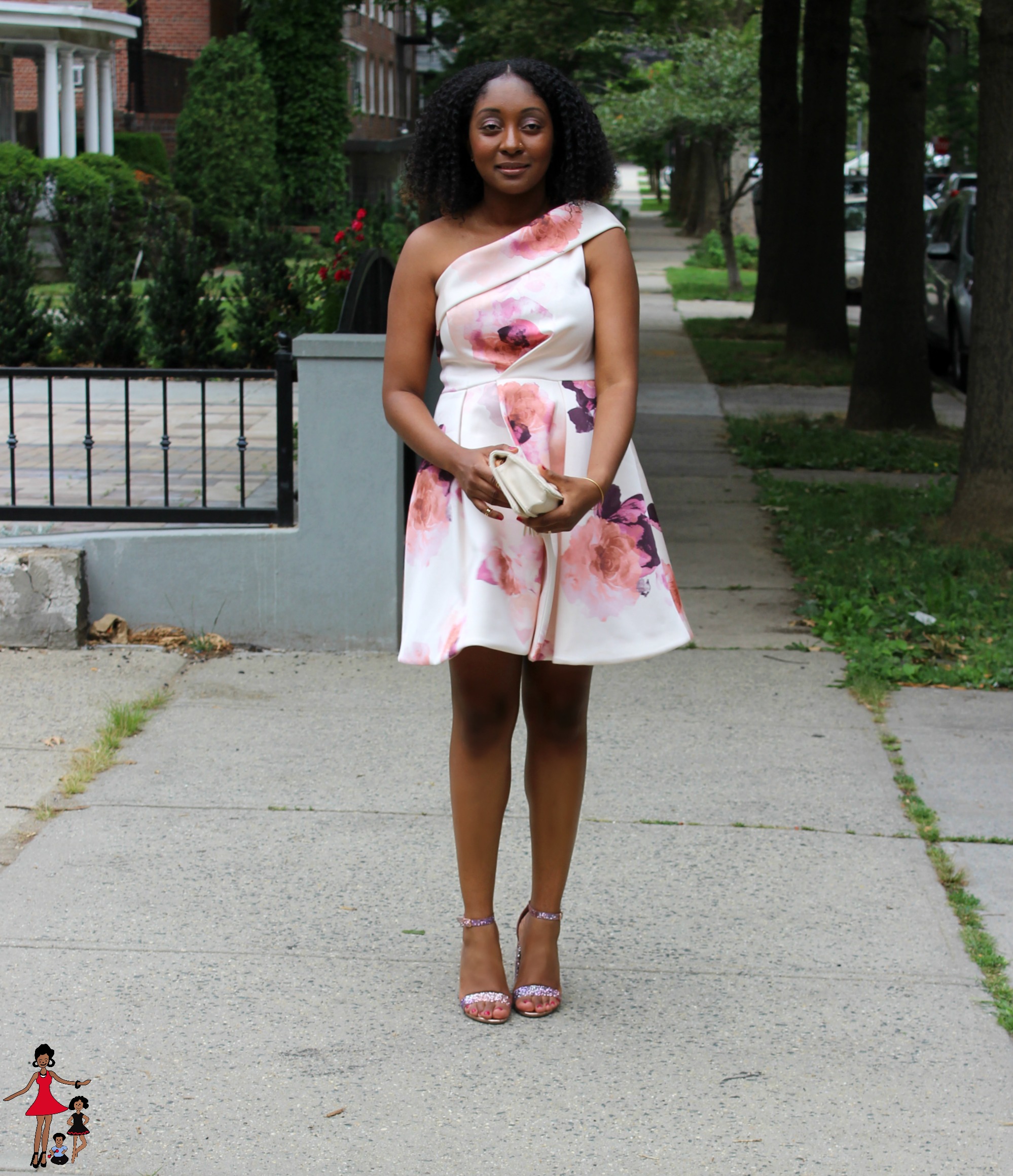 Outside wedding dresses store for guests