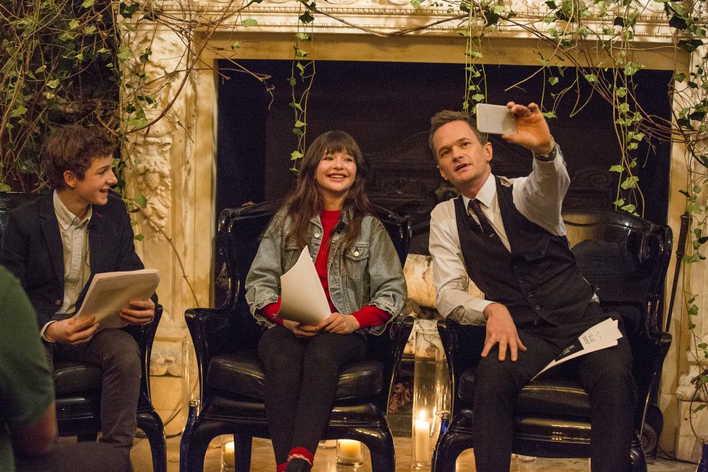 Neil Patrick Harris reads Christmas stories and from the script of A Series of Unfortunate Events (Netflix series) at the New York Public Library