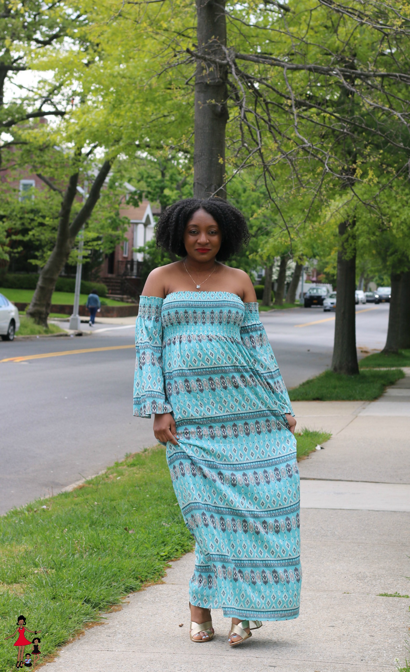 Maxi dress and outlet heels