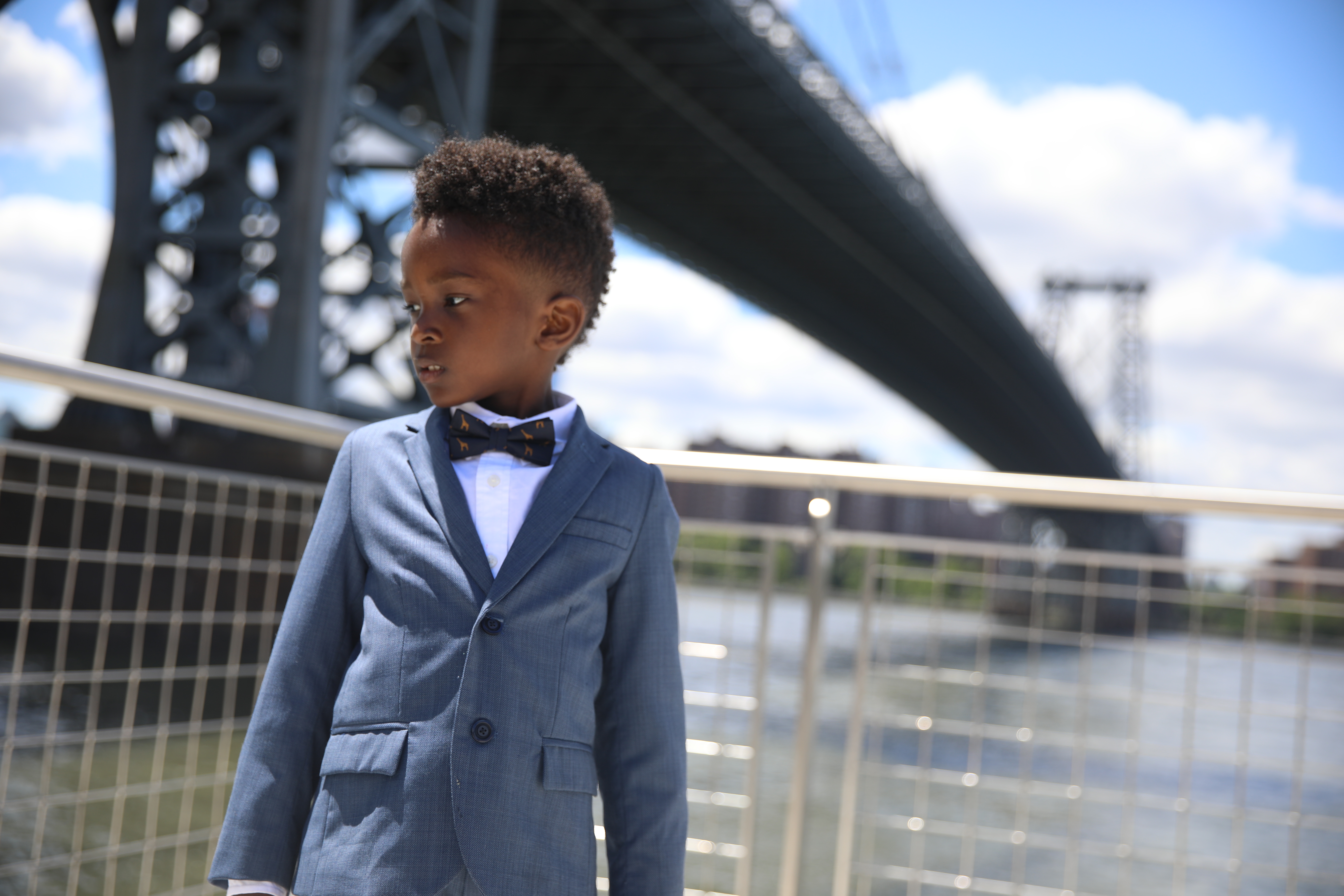 Dapper Style: Boys Suit with Leather Sneakers