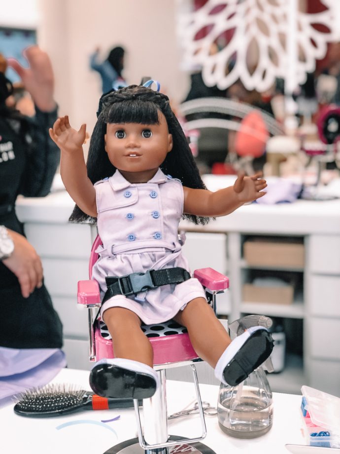 American Girl NYC Store Doll Hair Salon and Dining Experience Adanna