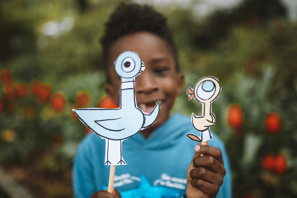 Easy DIY Mo Willems Pigeon Puppets