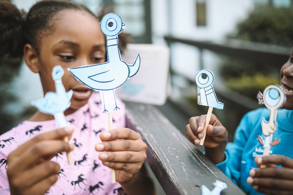 Easy DIY Mo Willems Pigeon Puppets