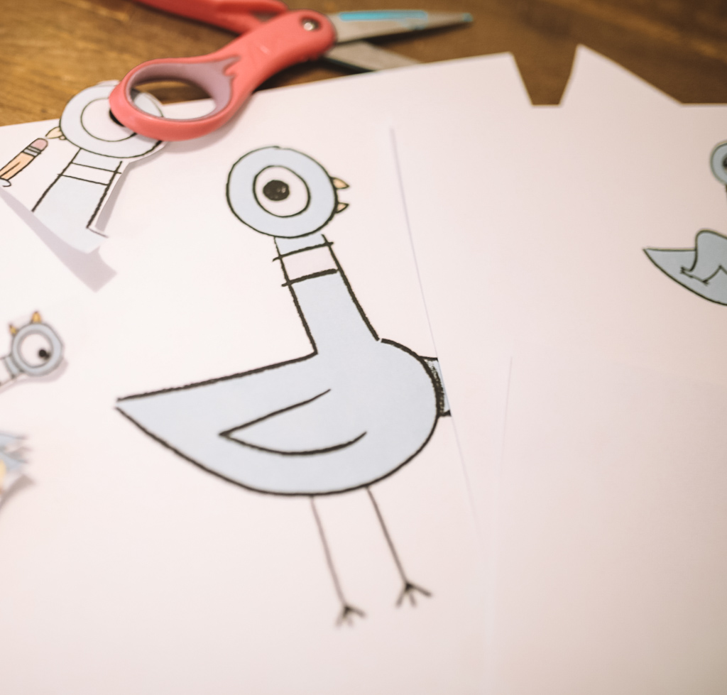 Easy DIY Mo Willems Pigeon Puppets