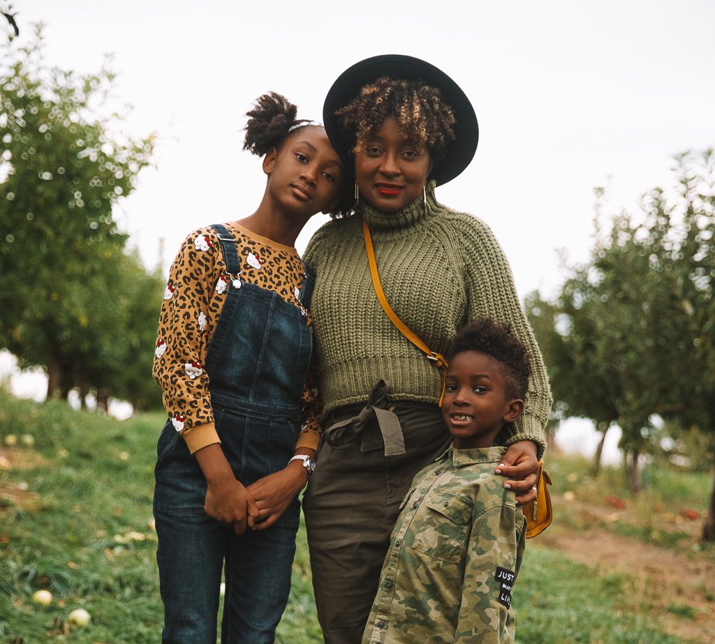 Family apple picking