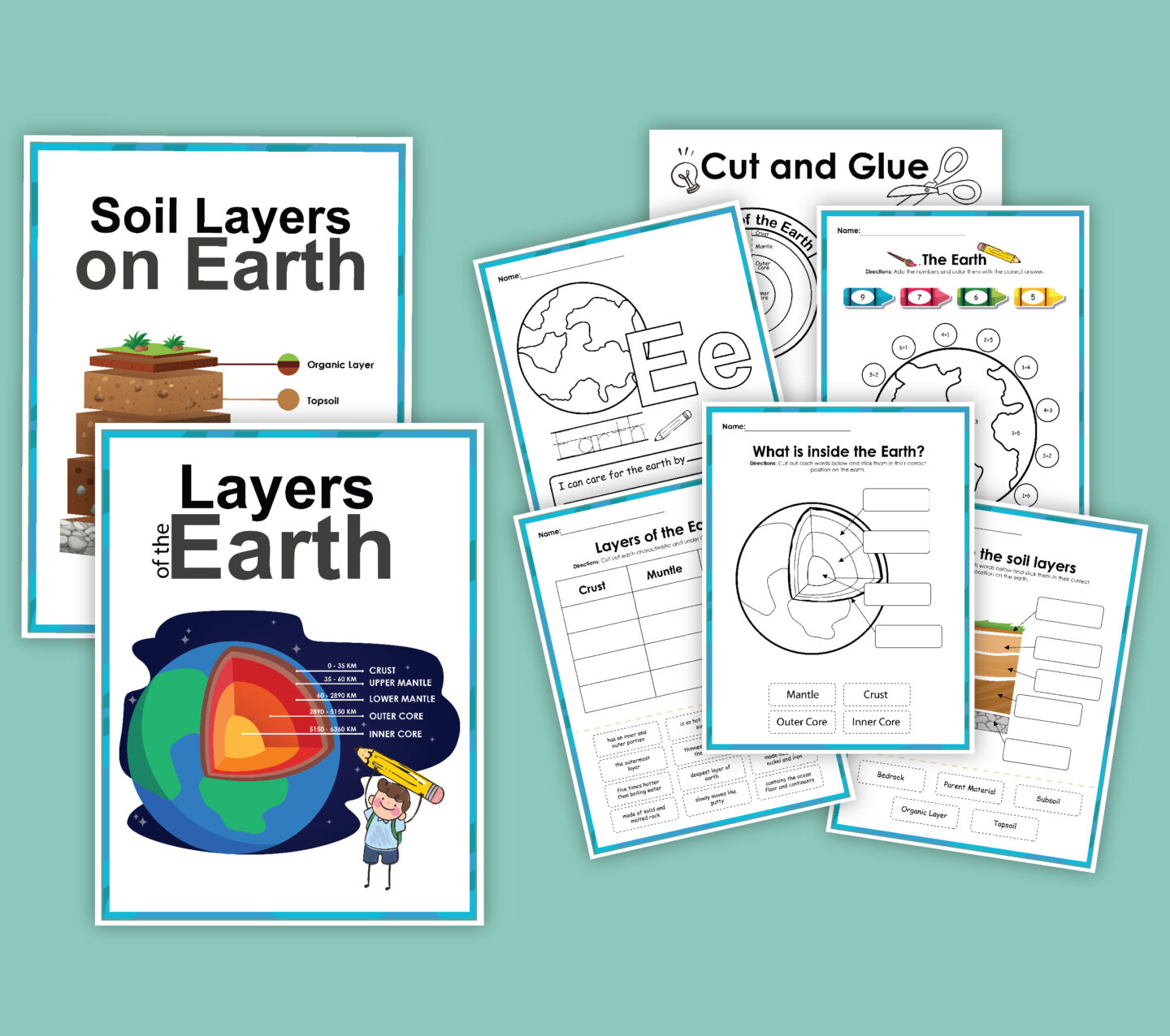 FREE Layers of the Earth Printable Worksheet Packet