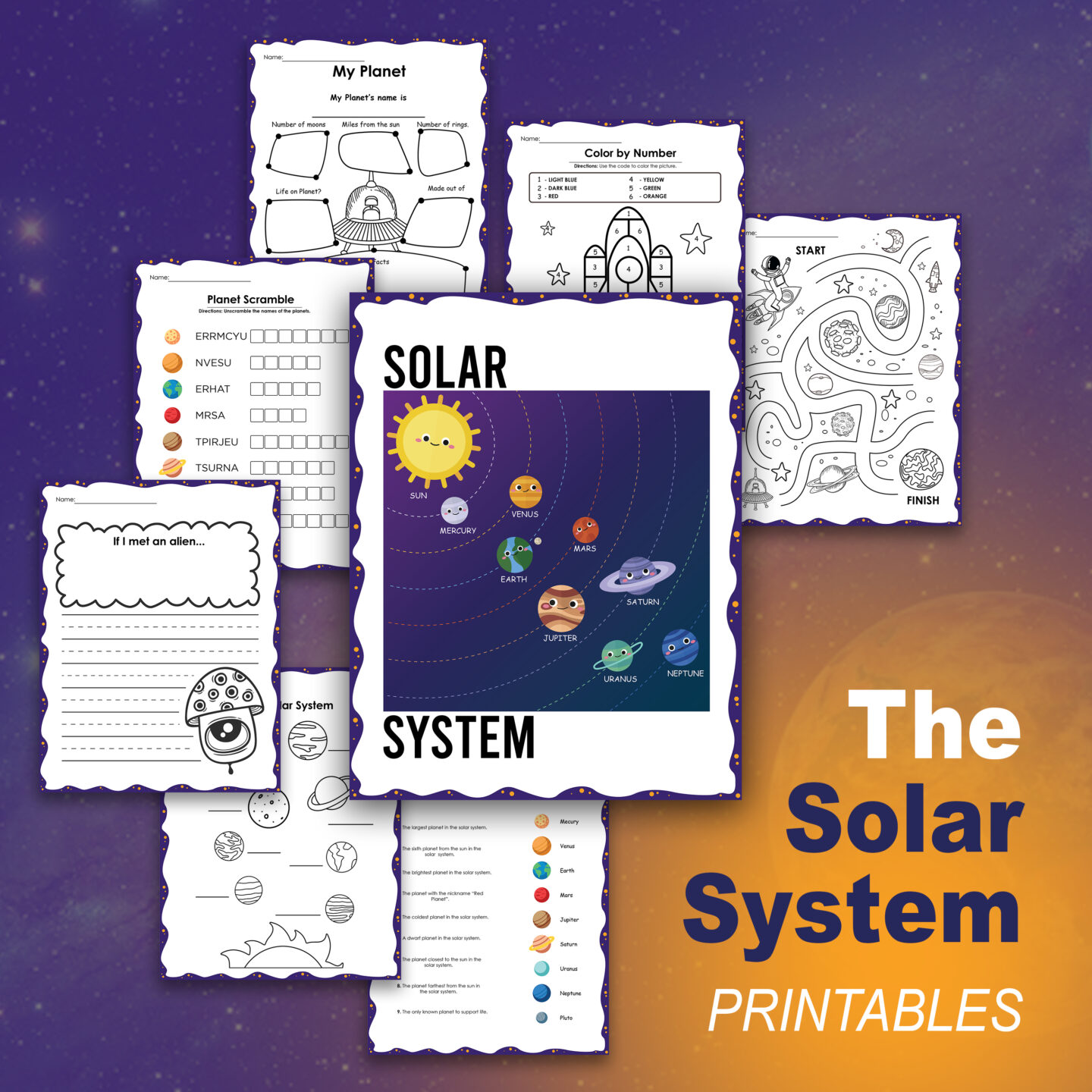 second grade solar system printables