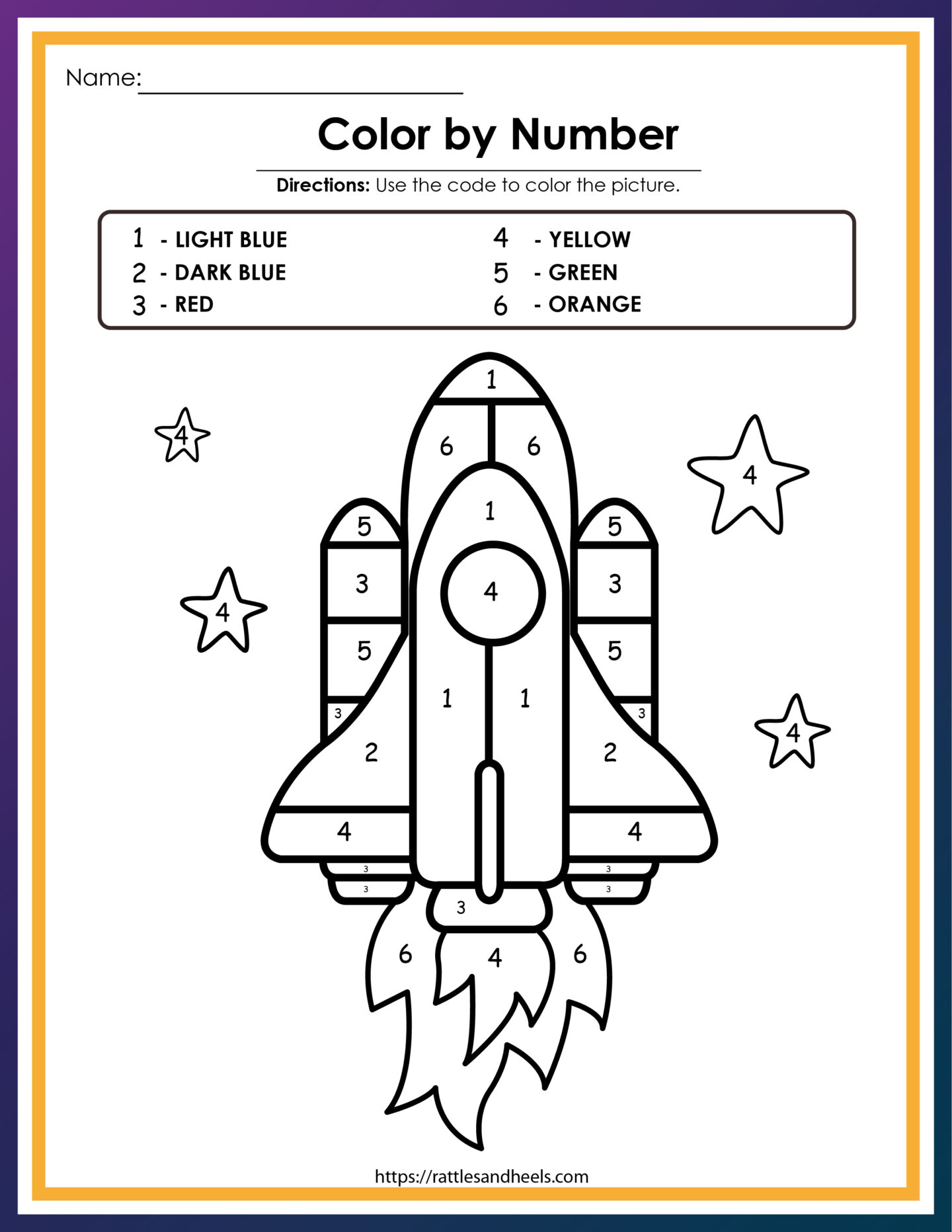 Solar System Color by Number