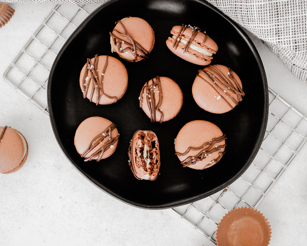 Chocolate and Peanut Butter Macarons Recipe