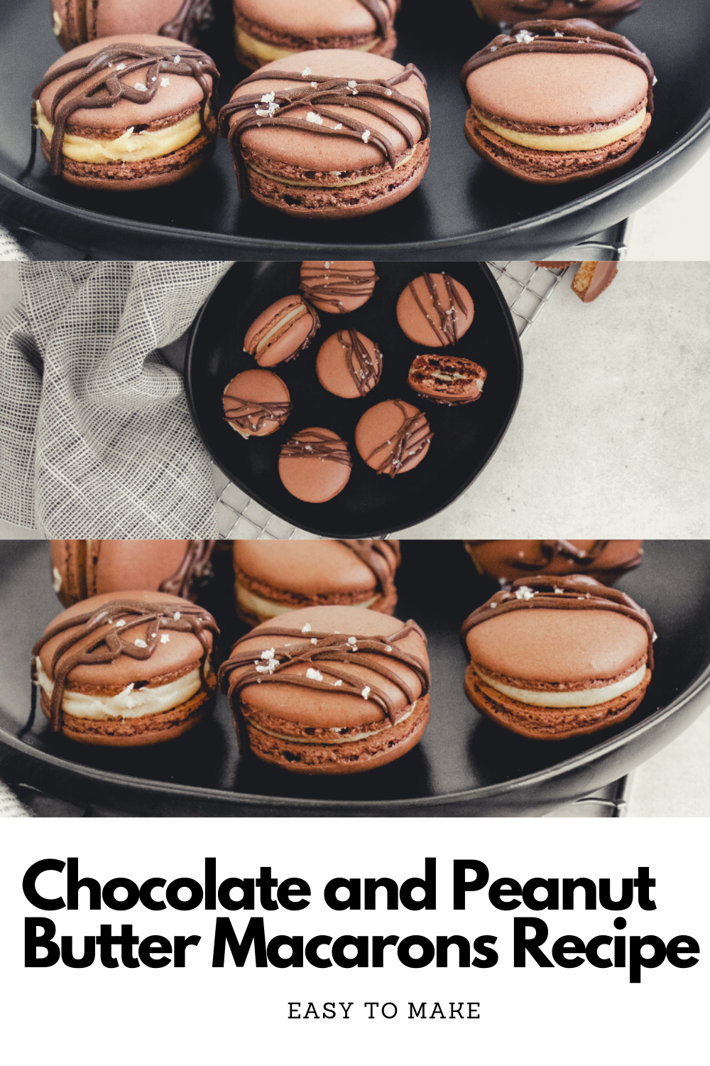 Chocolate and Peanut Butter Macarons