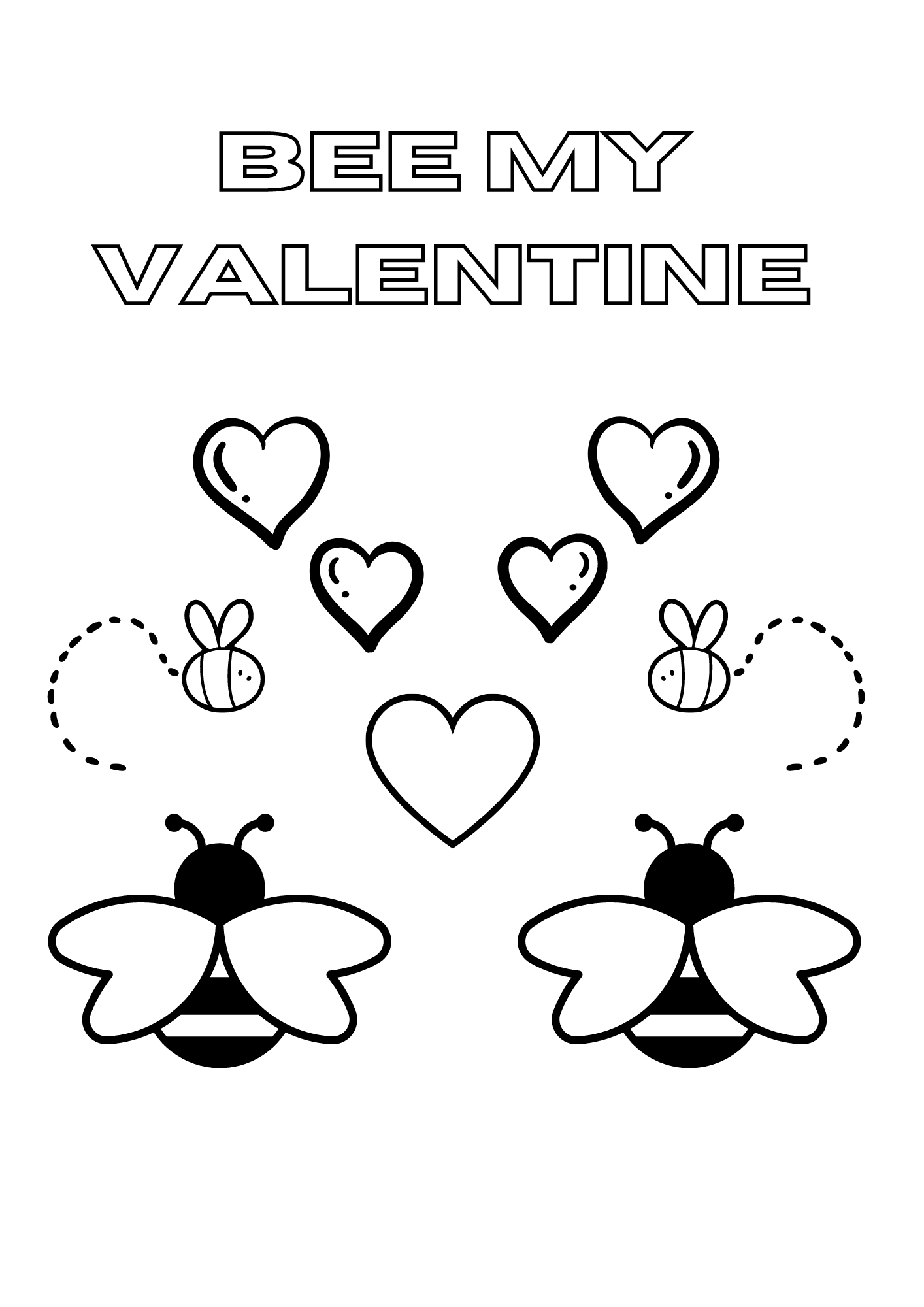 Bee with Heart coloring page  Free Printable Coloring Pages