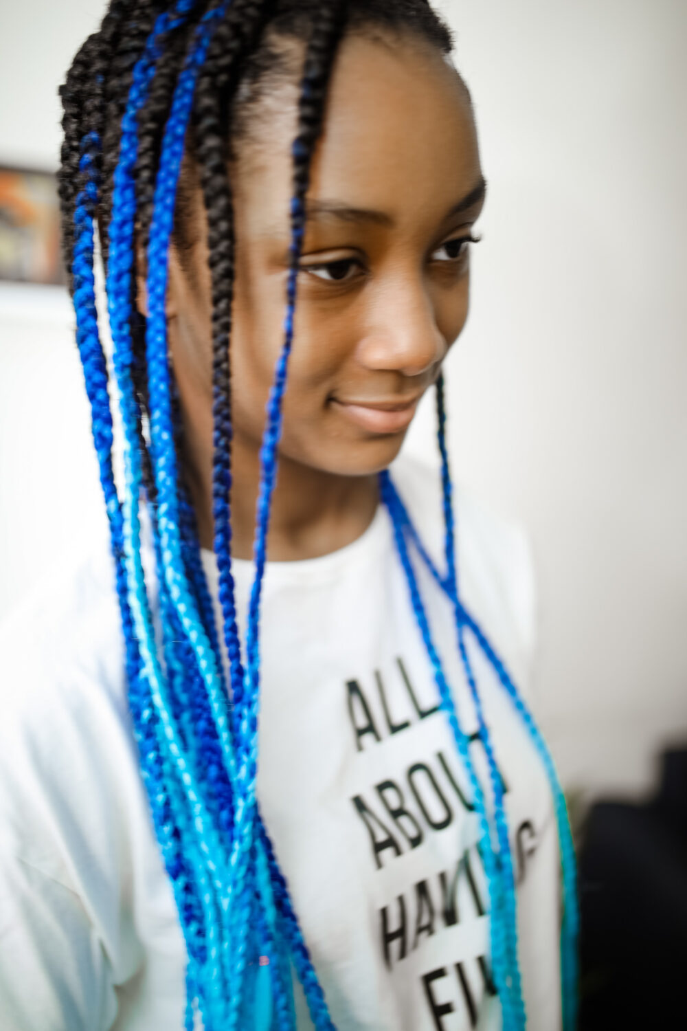 blue braids