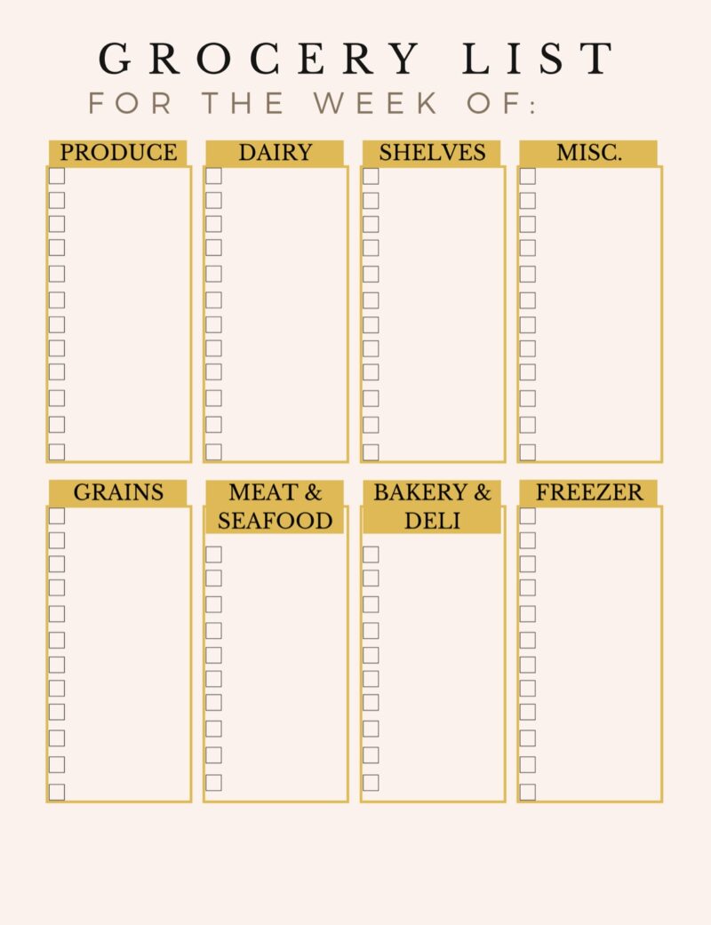 Free Printable Meal Planner With Grocery List Adanna Dill 0670